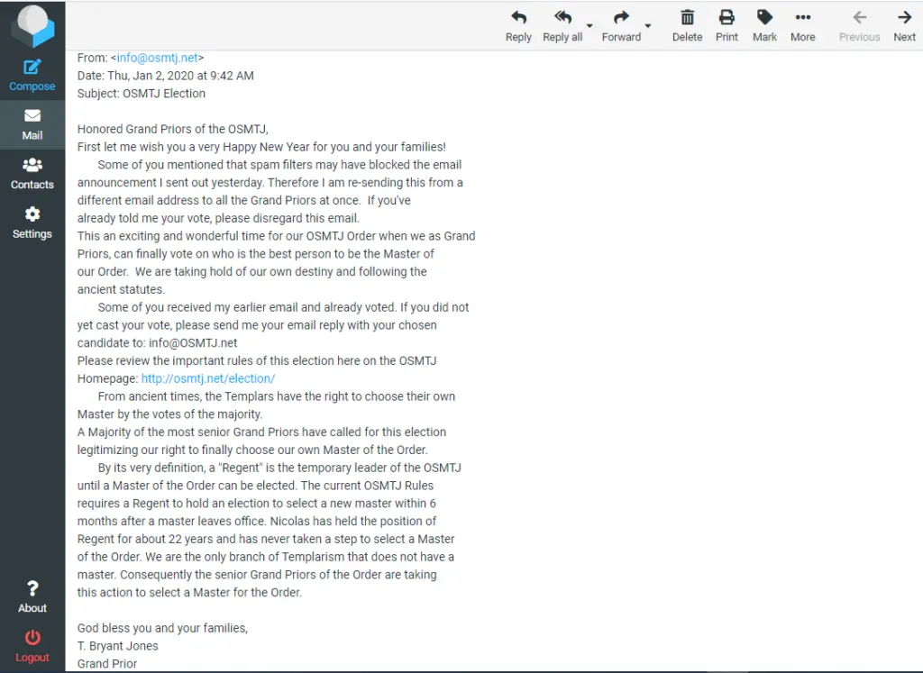 Announcing OSMTJ Election to all GPs
