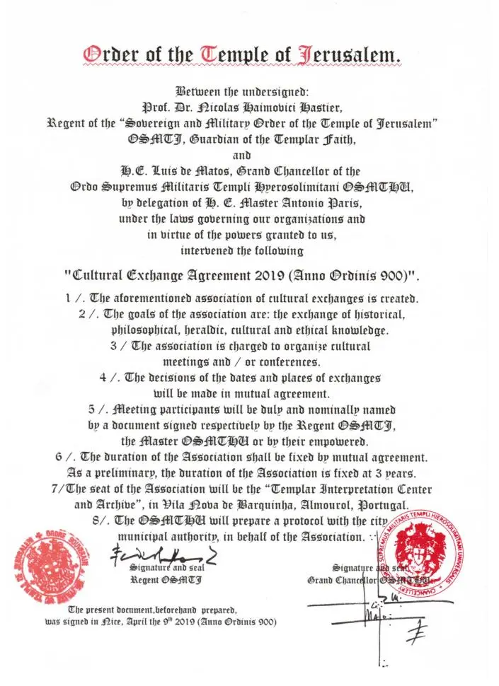 OSMTJ OSMTHU Cultural Exchange Agreement